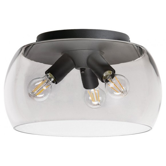 Rabalux 3189 mennyezetre szerelhető lámpa Ursula 3x40W | E27 - füstüveg, fekete