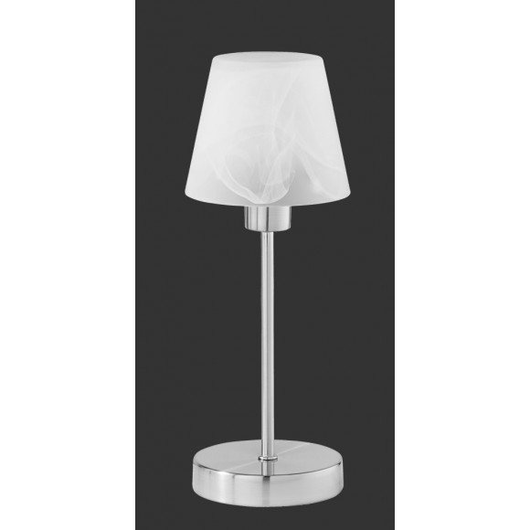 Trio 595700107 asztali lámpa Luis II 1x40W | E14 - érintőkapcsoló, nikkel, fehér